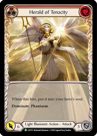Herald of Tenacity (Red) (LGS173) Rainbow Foil - FaB Promos
