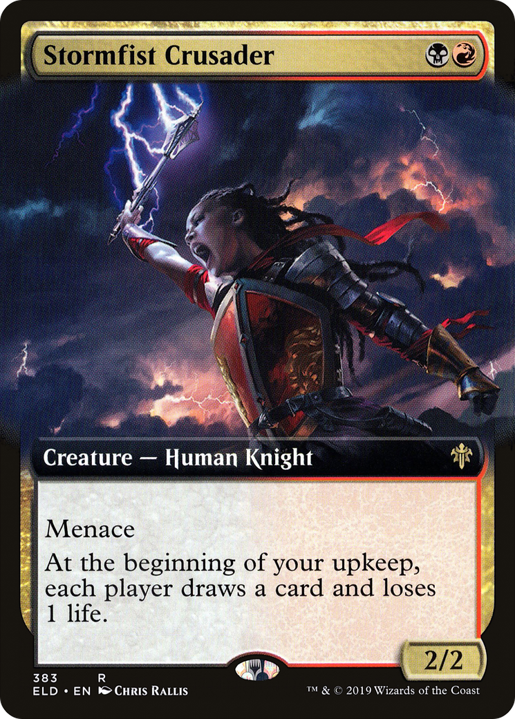 Stormfist Crusader (Extended Art) (383) Foil - Throne of Eldraine