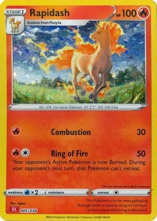 Rapidash (5) Holofoil - Trading Card Game Classic