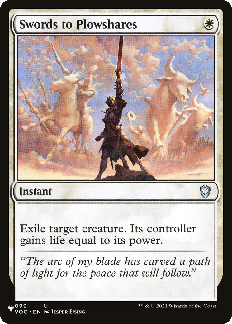 Swords to Plowshares (VOC-99) - The List