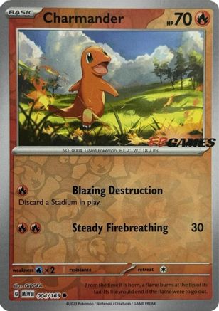 Charmander - 004/165 (EBGames Exclusive) (4) Reverse Holofoil - Miscellaneous Cards & Products