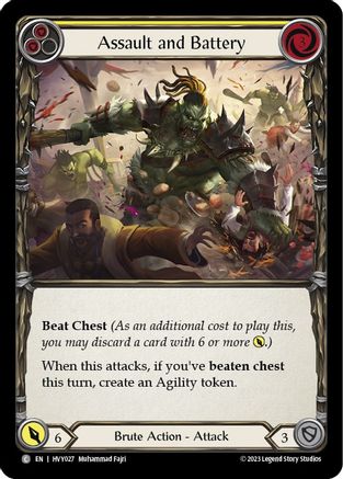 Assault and Battery (Yellow) (HVY027) Rainbow Foil - Heavy Hitters