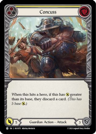 Concuss (Yellow) (HVY075) Rainbow Foil - Heavy Hitters