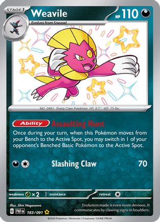 Weavile (183) Holofoil - Paldean Fates
