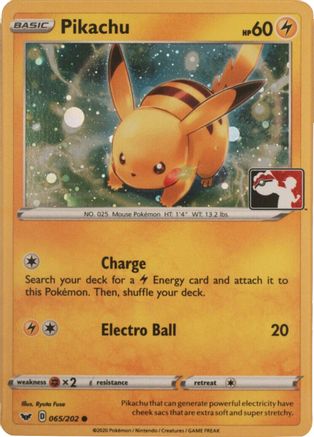 Pikachu - 065/202 (Cosmos Holo) (65) Holofoil - League & Championship Cards