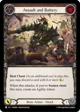 Assault and Battery (Red) (RNR009) - Blitz Deck: Heavy Hitters - Rhinar