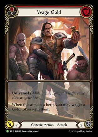 Wage Gold (Red) (FAB196) Rainbow Foil - FaB Promos