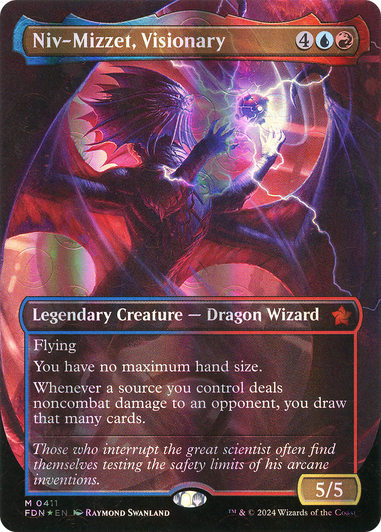 Niv-Mizzet, Visionary (Borderless) (Mana Foil) (411) Foil - Foundations