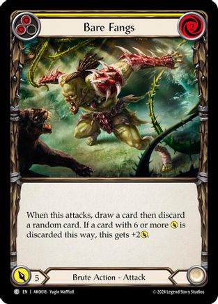 Bare Fangs (Yellow) (AKO016) - Armory Deck: Kayo