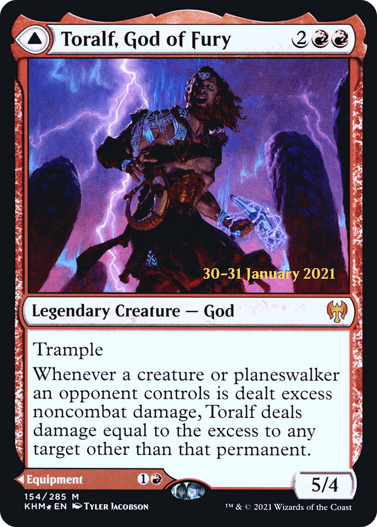 Toralf, God of Fury // Toralf's Hammer (154s) Foil - Kaldheim Promos
