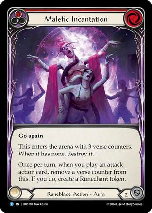 Malefic Incantation (Red) (ROS130) Rainbow Foil - Rosetta