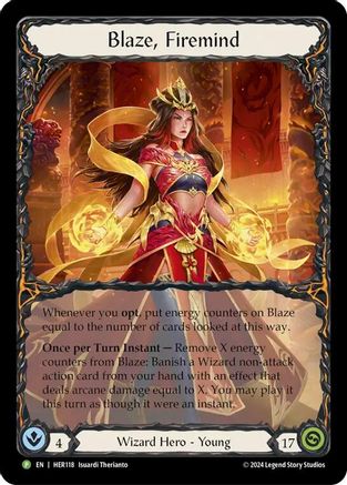 Blaze, Firemind - HER118 (HER118) Cold Foil - Flesh and Blood: Promo Cards