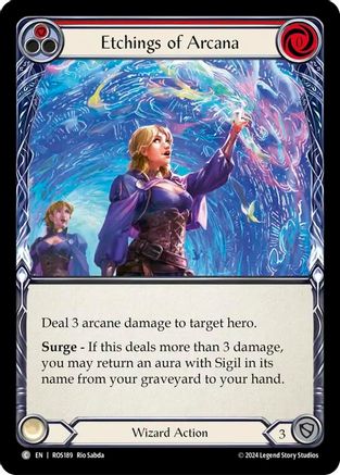 Etchings of Arcana (Red) (ROS189) Rainbow Foil - Rosetta