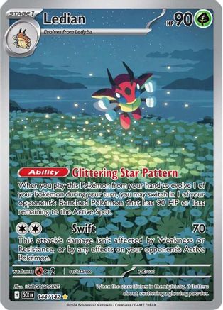 Ledian - 144/142 (144) Holofoil - SV07 Stellar Crown