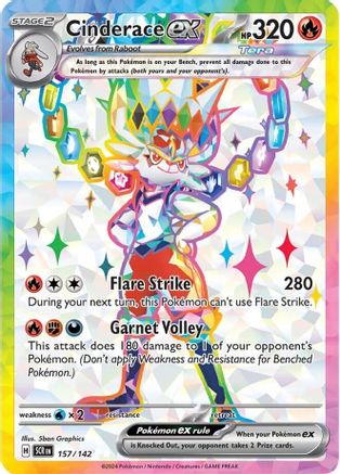Cinderace ex (157) Holofoil - Stellar Crown