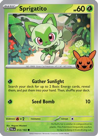 Sprigatito - 012/193 (12) - Trick or Trade BOOster Bundle 2024