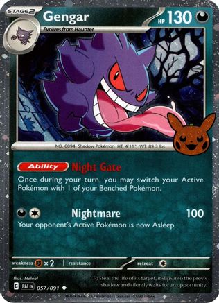 Gengar (Cosmos Holo) (57) Holofoil - Trick or Trade BOOster Bundle 2024