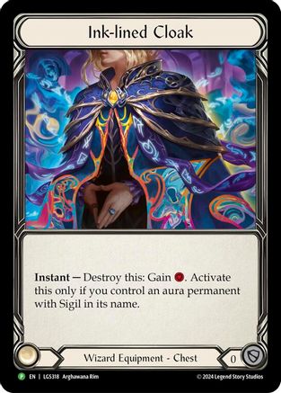 Ink-lined Cloak - LGS318 (LGS318) Rainbow Foil - Flesh and Blood: Promo Cards