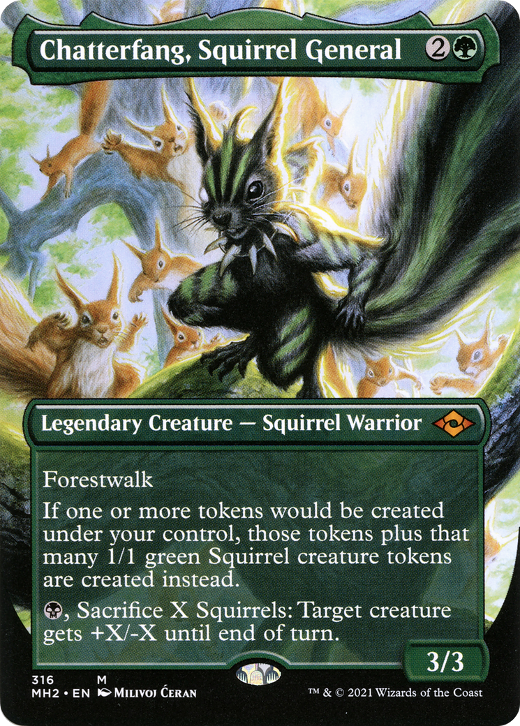 Chatterfang, Squirrel General (Borderless) (316) Foil - Modern Horizons 2