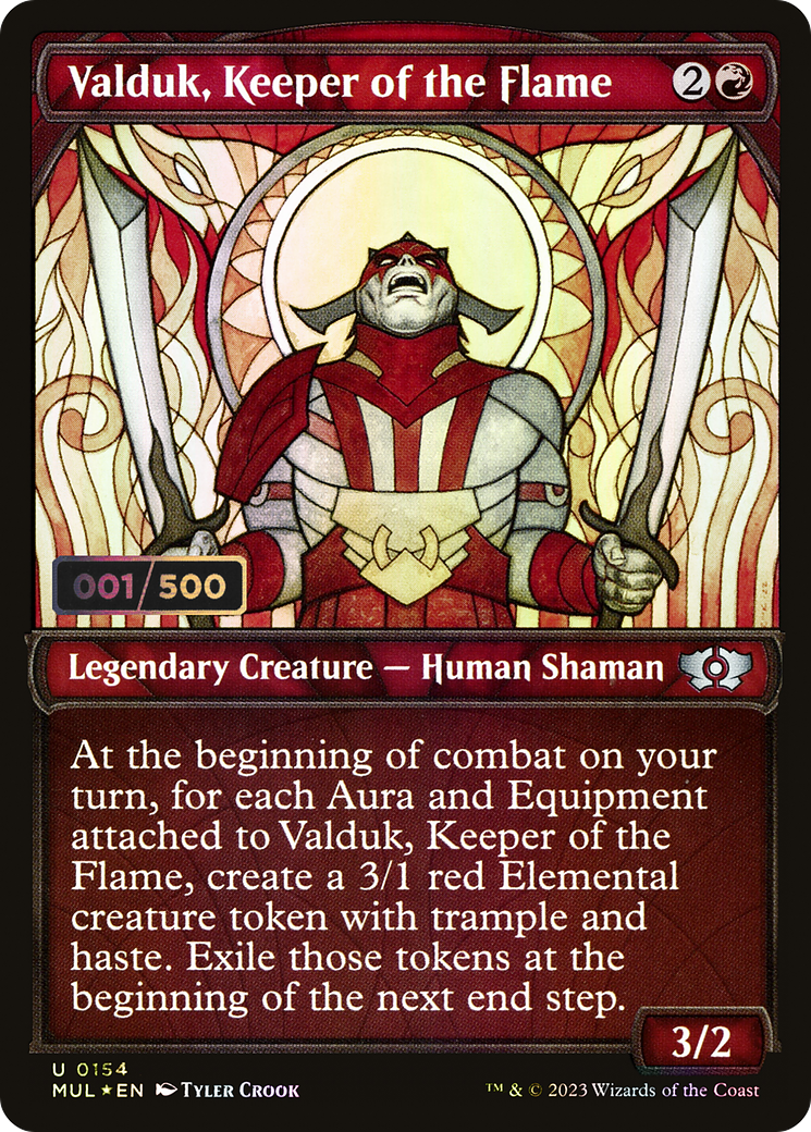 Valduk, Keeper of the Flame (Serial Numbered) (Showcase) (154) Foil - Multiverse Legends
