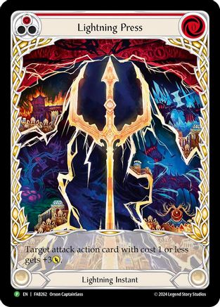 Lightning Press (Red) (Extended Art) (FAB262) Rainbow Foil - FaB Promos