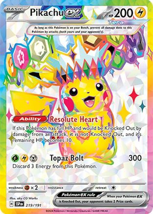 Pikachu ex (219) Holofoil - Surging Sparks