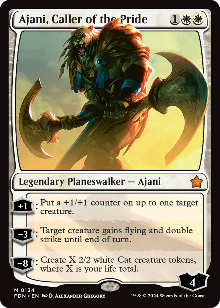 Ajani, Caller of the Pride (134) Foil - Foundations