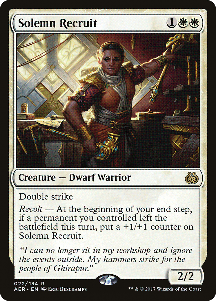 Solemn Recruit (022) Foil - Aether Revolt