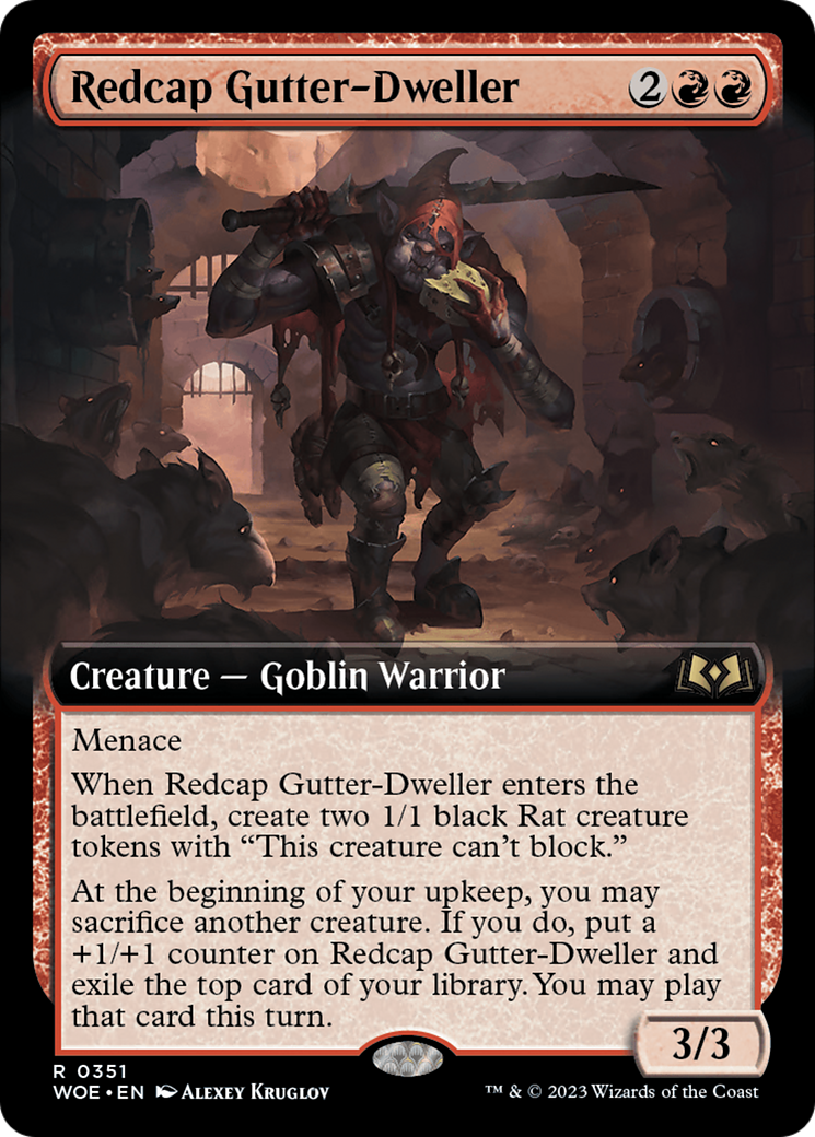 Redcap Gutter-Dweller (Extended Art) (351) Foil - Wilds of Eldraine