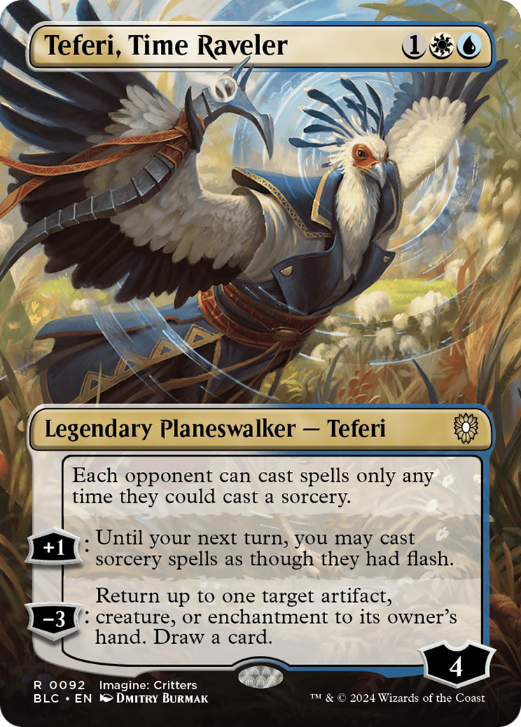 Teferi, Time Raveler (Borderless) (092) Foil - Bloomburrow Commander
