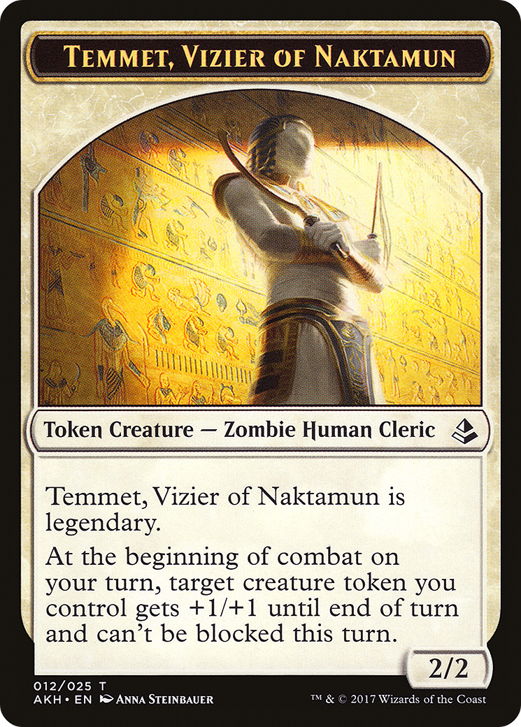 Temmet, Vizier of Naktamun Token (012) - Amonkhet Tokens