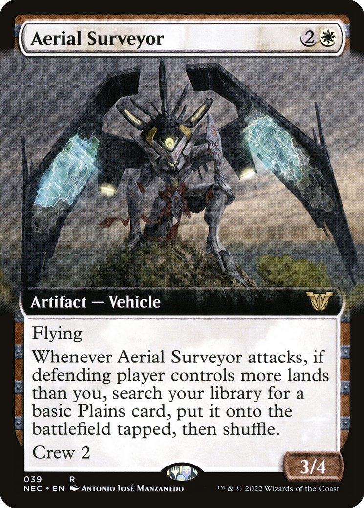 Aerial Surveyor (Extended Art) (039) - Neon Dynasty Commander