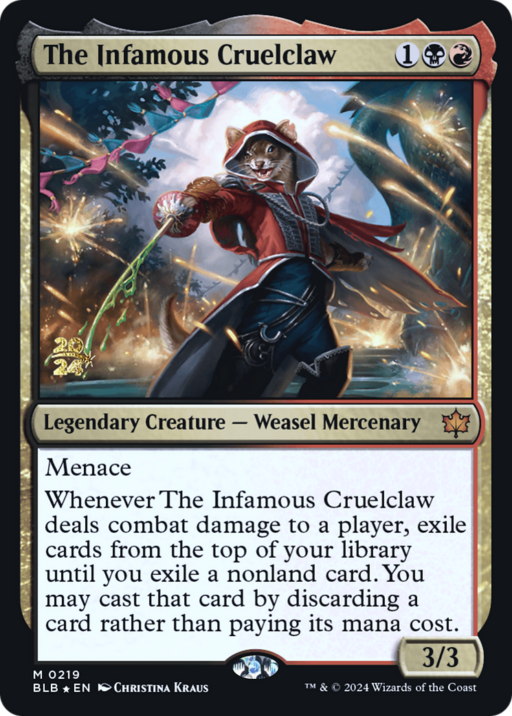 The Infamous Cruelclaw (219) Foil - Bloomburrow Promos