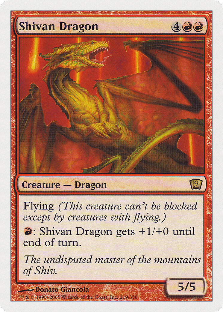 Shivan Dragon (219) Foil - Ninth Edition