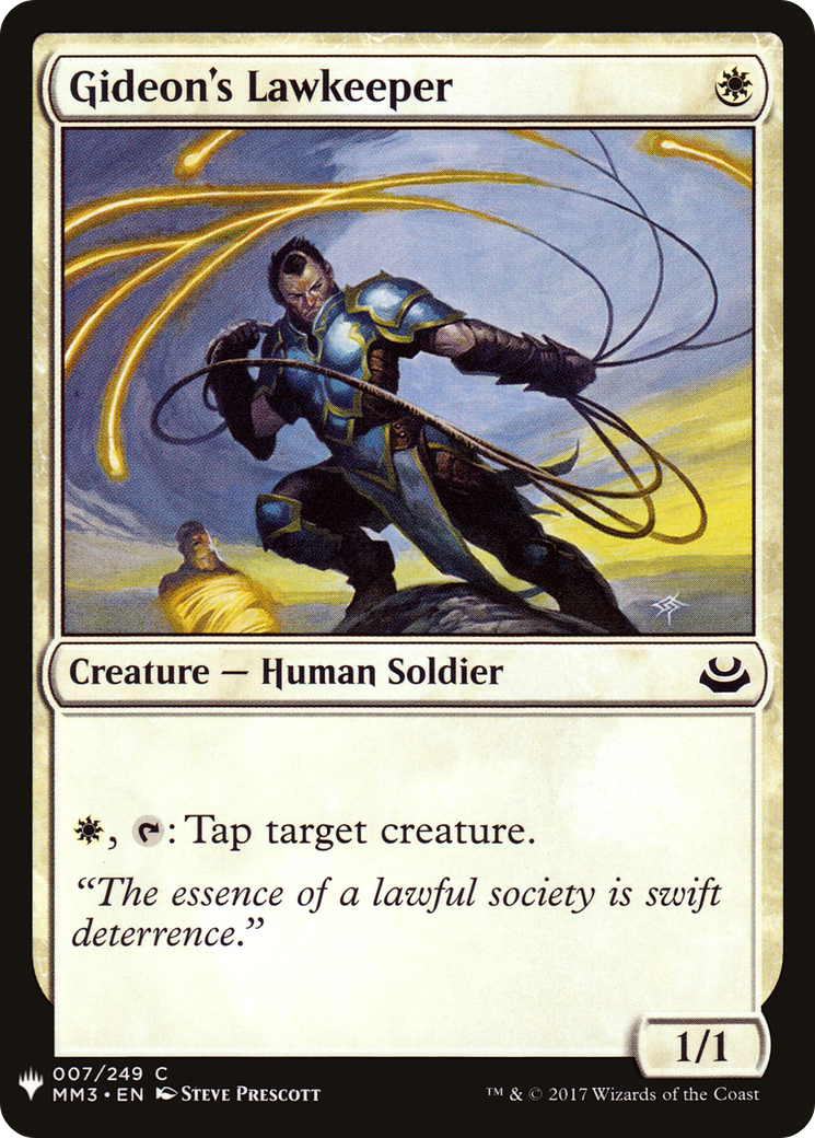 Gideon's Lawkeeper (MM3-7) - The List