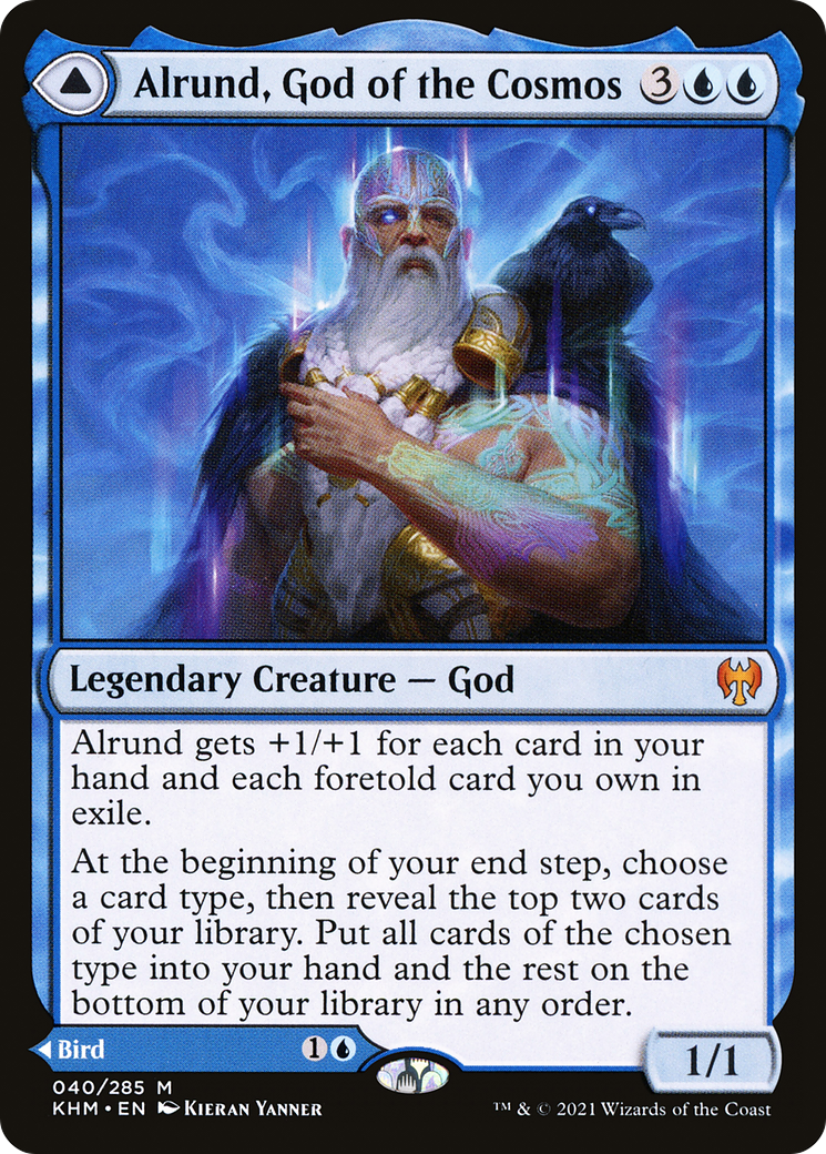 Alrund, God of the Cosmos // Hakka, Whispering Raven (040) Foil - Kaldheim