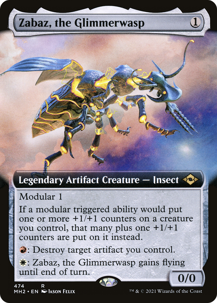 Zabaz, the Glimmerwasp (Extended Art) (474) Foil - Modern Horizons 2