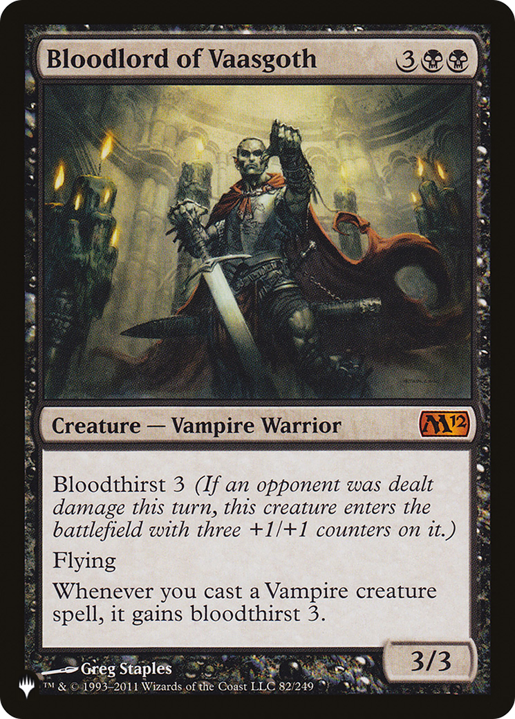 Bloodlord of Vaasgoth (M12-82) - The List