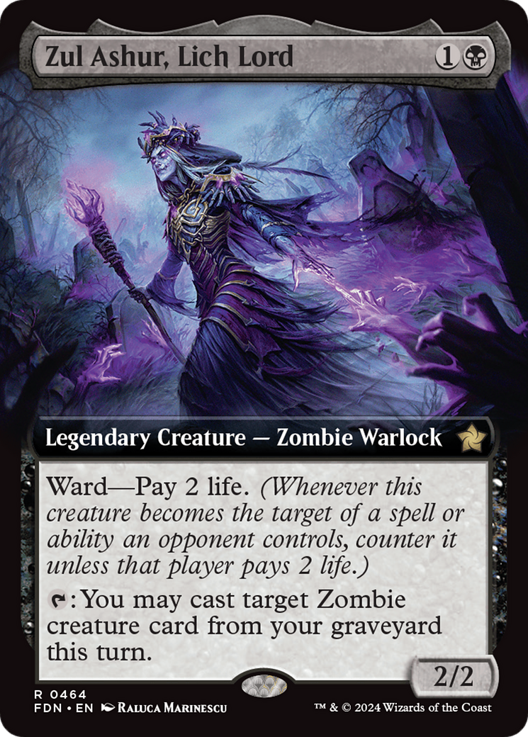 Zul Ashur, Lich Lord (Extended Art) (464) Foil - Foundations