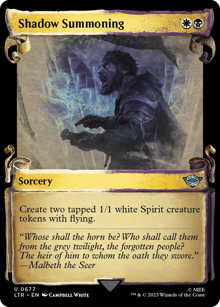 Shadow Summoning (Showcase Scrolls) (Showcase) (677) Foil - The Lord of the Rings: Tales of Middle-earth