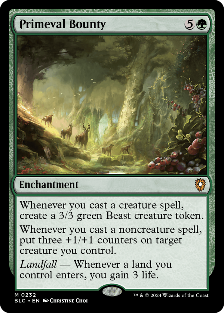 Primeval Bounty (232) - Bloomburrow Commander