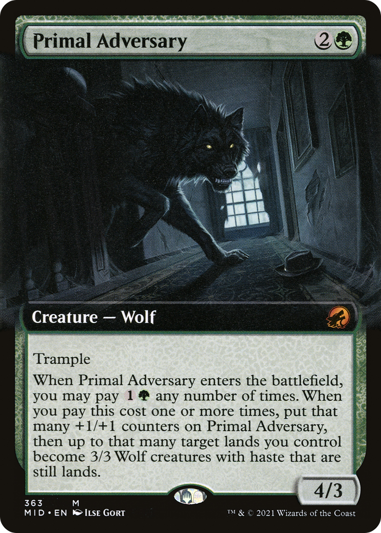 Primal Adversary (Extended Art) (363) Foil - Innistrad: Midnight Hunt
