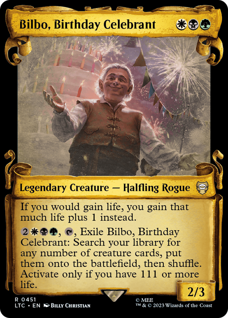 Bilbo, Birthday Celebrant (Showcase) (451) Foil - Tales of Middle-earth Commander