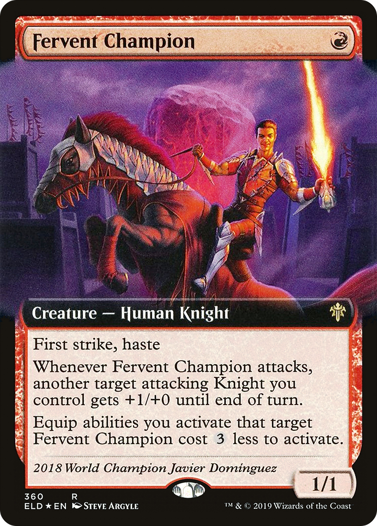Fervent Champion (Extended Art) (360) Foil - Throne of Eldraine