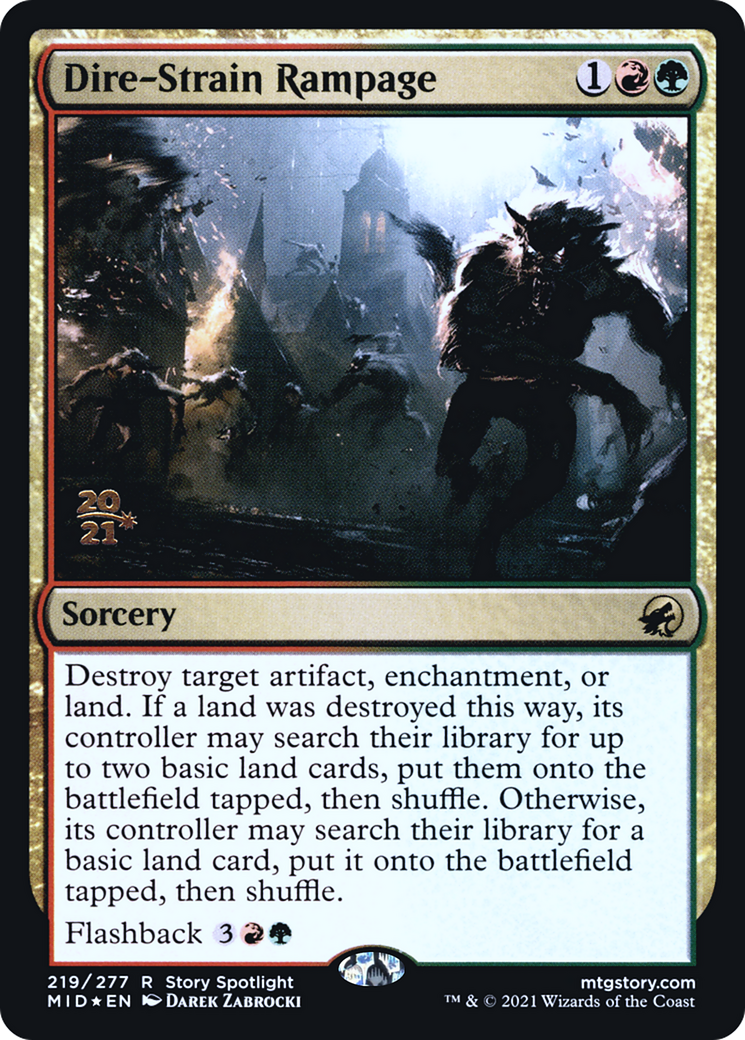 Dire-Strain Rampage (219) Foil - Innistrad: Midnight Hunt Promos