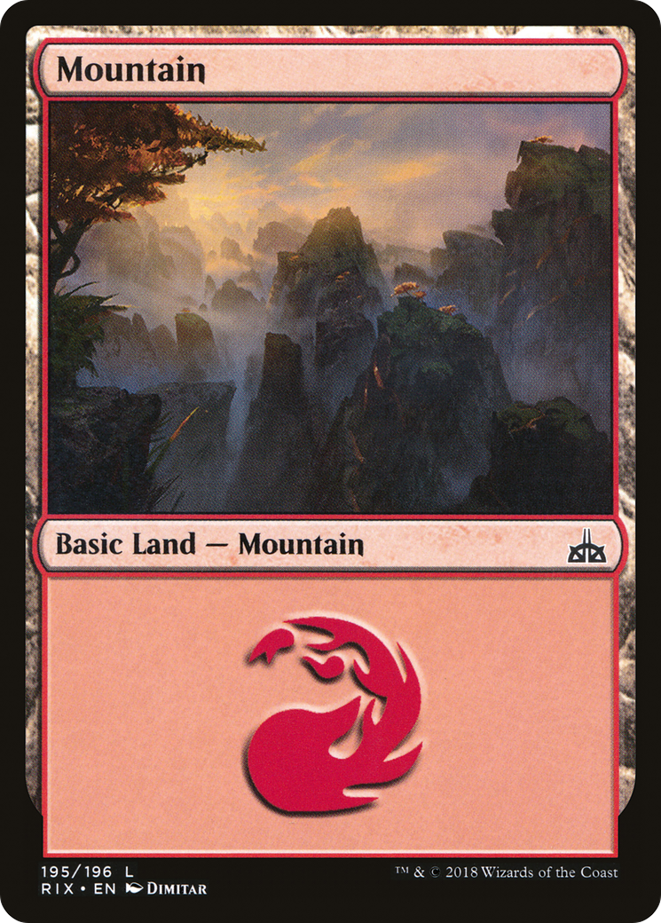 Mountain (195) Foil - Rivals of Ixalan