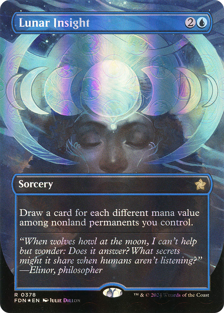 Lunar Insight (Borderless) (Mana Foil) (378) Foil - Foundations