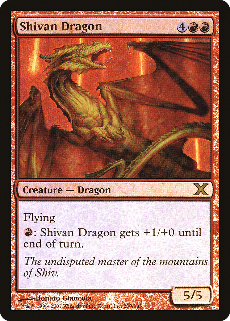 Shivan Dragon (230) Foil - Tenth Edition