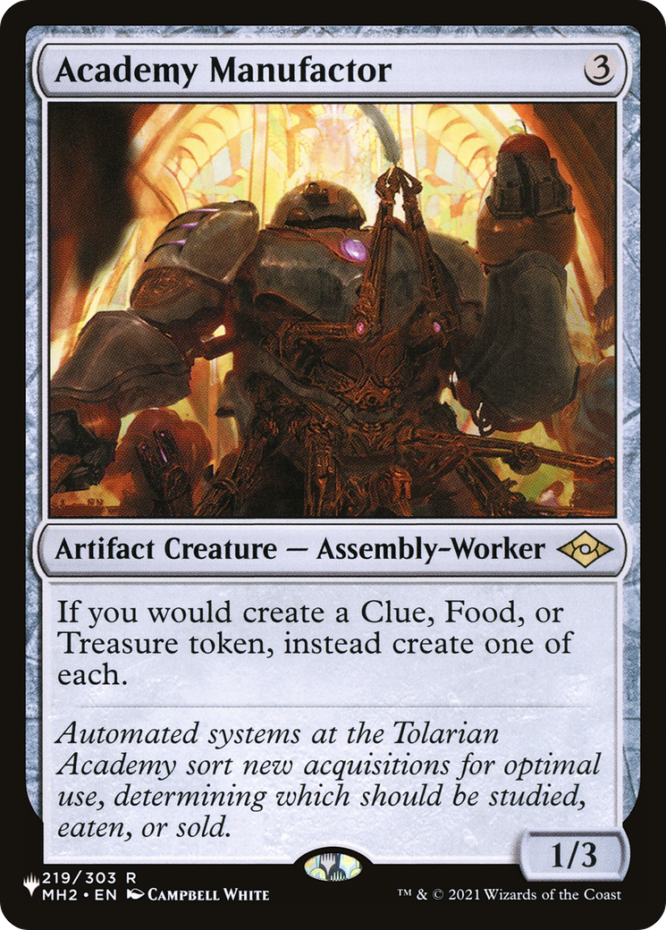 Academy Manufactor (MH2-219) - The List