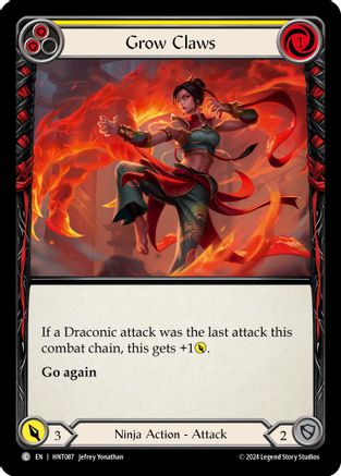 Grow Claws (Yellow) (HNT087) Rainbow Foil - The Hunted